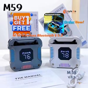 M59 Bluetooth 5.3 Gaming Earbuds – Noise Canceling, Touch Control, Stereo Sound